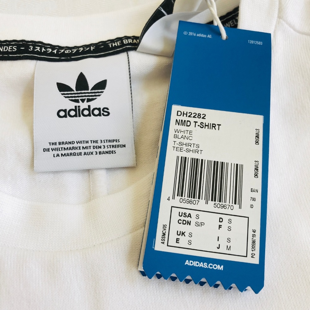 adidas Originals NMD Tee T-Shirt DH2282 White NWT - Picture 5 of 8